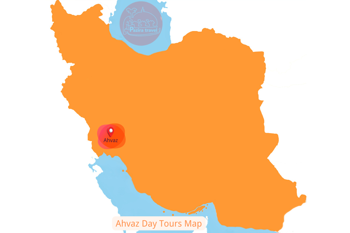 ¡Explora la ruta de viaje de Ahvaz en el mapa!